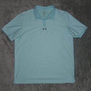Oakley Polo Shirt Men's XXL Aqua Regular Fit Vented